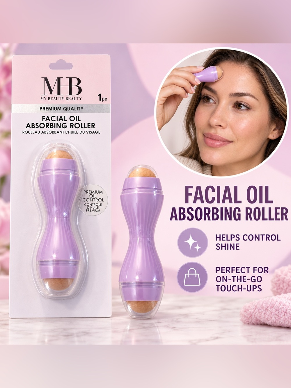 Double sided Facial Oil Absorbing Roller